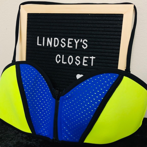 PINK Victoria's Secret Other - PINK VS 💕 NWOT Color Block Swim Top 💙🏝💛